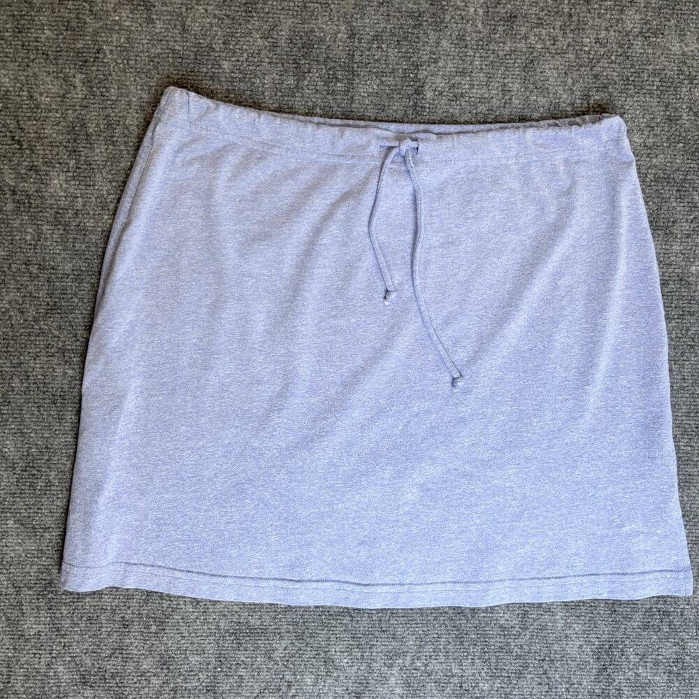 Vintage 90s Esprit Womens Large Heather Periwinkle Blue Knit Skirt Drawstring